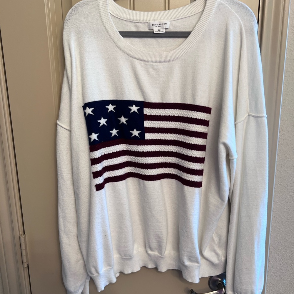 Chic Soul Flag-Inspired Knit Top